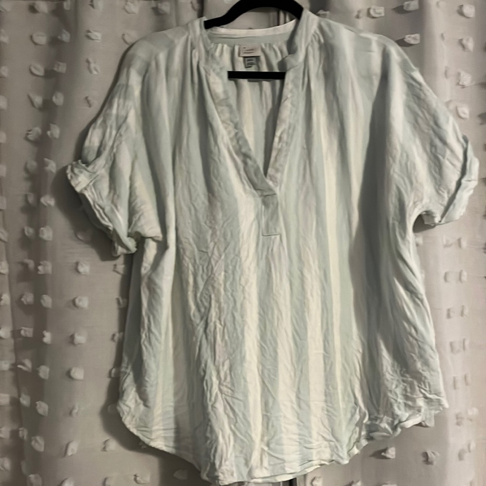 A New Day green striped linen shirt in XXL